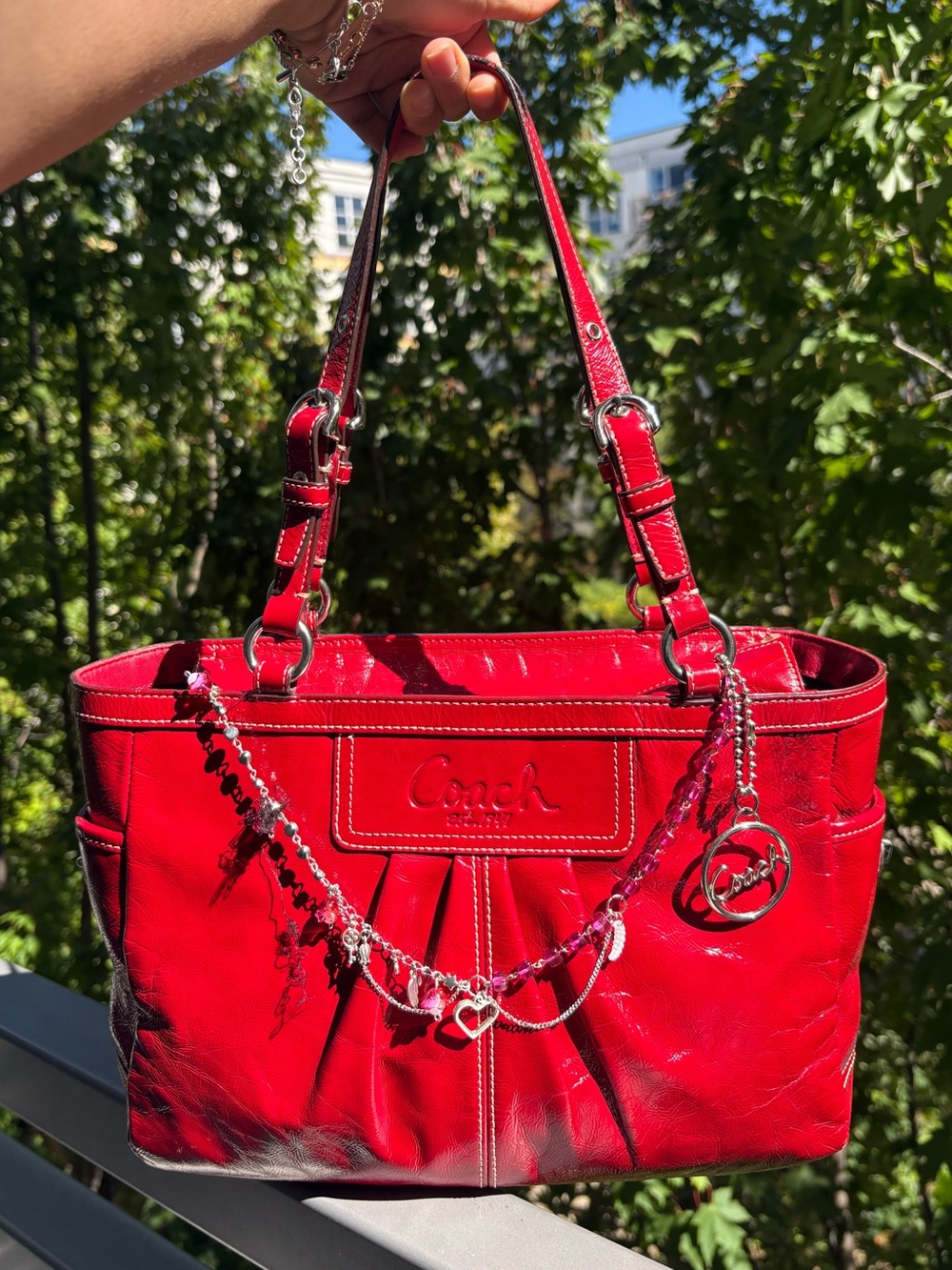 Vintage Red Coach Gallery Shoulder Bag